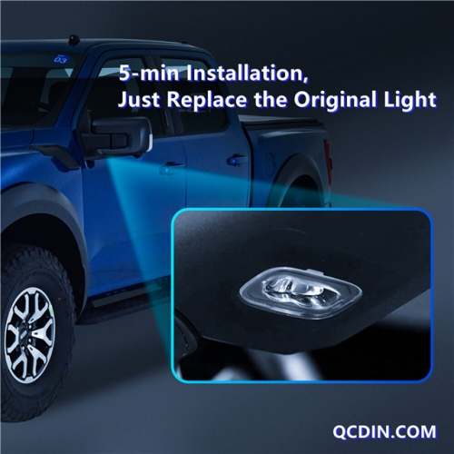 QCDIN for FORD Logo Side Mirror Puddle Light for F150 F250 F350 2015+