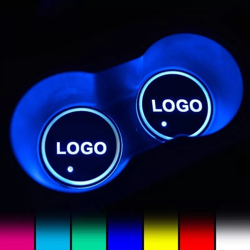 2pcs Car LED Cup Holder Light Automotive Interior USB Colorful Drink Holder for Any Car Models
