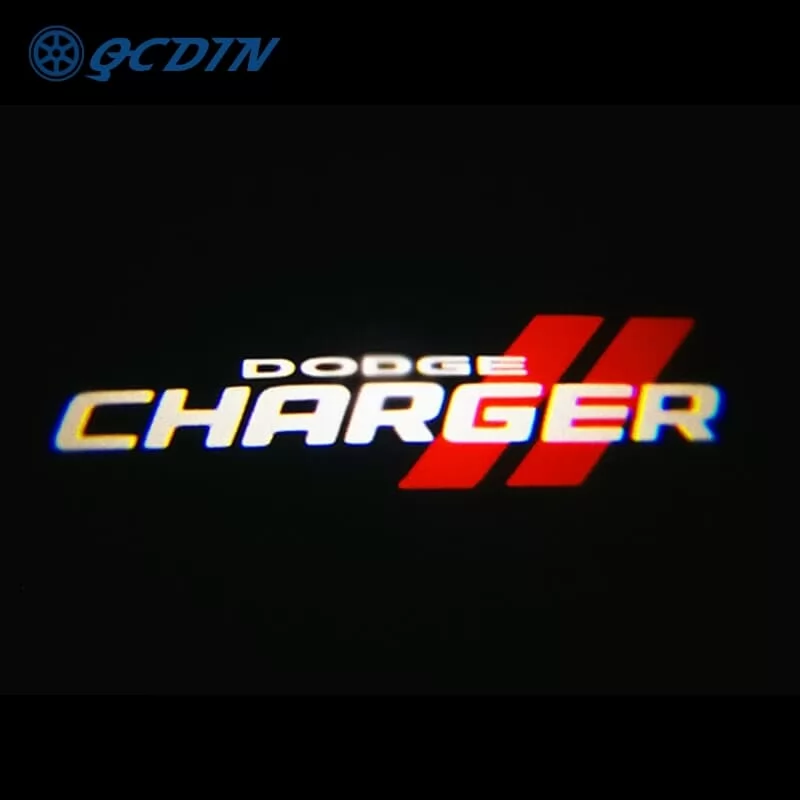 QCDIN for DODGE Charger LED Car Door Logo Lights - for Charger SRT Hellcat GT R/T SE SXT DAYTONA Scat Pack