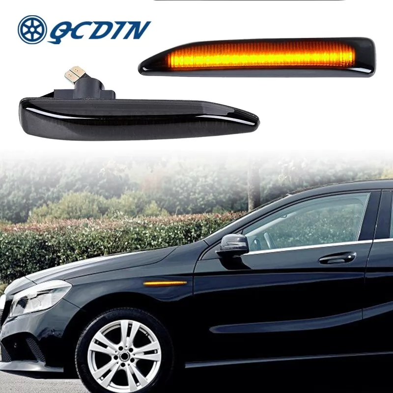 QCDIN 2PCS LED Turn Signal Light Side Marker Light Blinker For BMW 7 Series E65 E66 E67