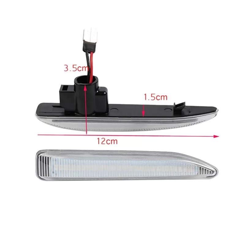 QCDIN 2PCS LED Turn Signal Light Side Marker Light Blinker For BMW 7 Series E65 E66 E67