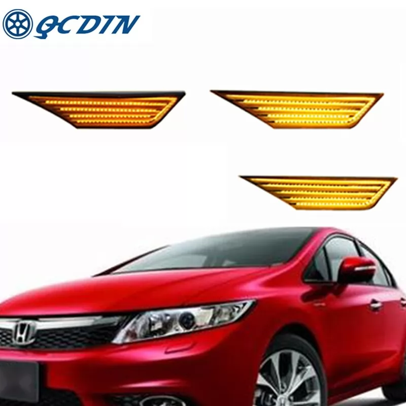 QCDIN For Honda Civic 2016-2019 LED Side Marker Light Turn Signal Light Easy Installation Car Side Signal Light For Honda Civic