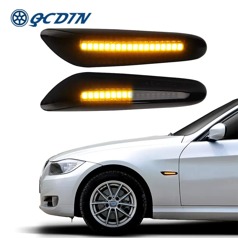 QCDIN For BMW 1/3/5 Series LED Side Marker Light Turn Signal Light Amber Side Signal Light For BMW X1 E84 X3 E83 X5 E53 Light