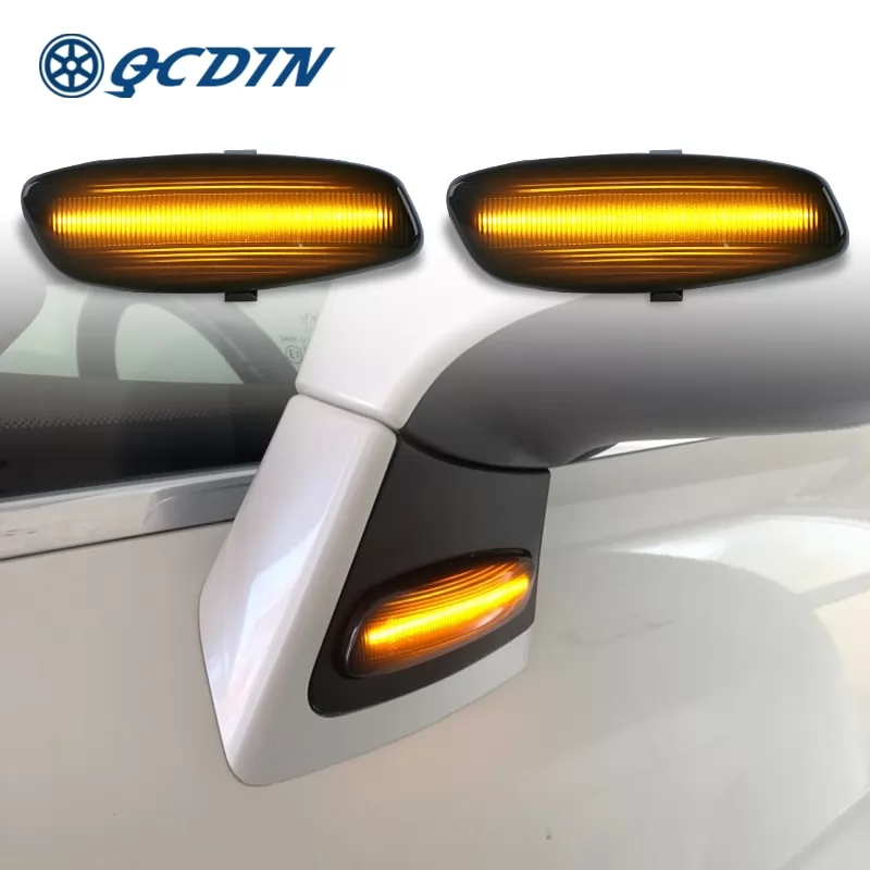 QCDIN For Peugeot 207 308 RCZ Citroen C4 C5 Flowing Amber LED Side Turn Signal For Citroen C4 Picasso 2006-2015 C3 2009-2017 DS3