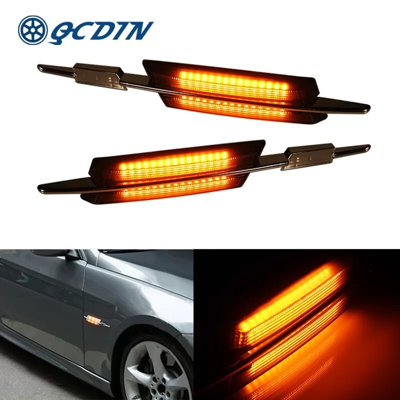 QCDIN LED Side Marker Light For E90 2006-2010 BMW Sedan Turn Signal Side Light For 325xi/328xi Signal Light
