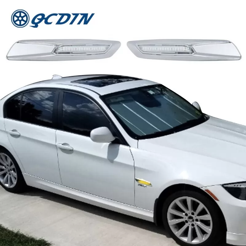 QCDIN For BMW E81 E82 E87 E88 2001-2013 LED Side Marker Light Turn Signal Side Light For 5series E60 E61 Cabriolet 2003-2010
