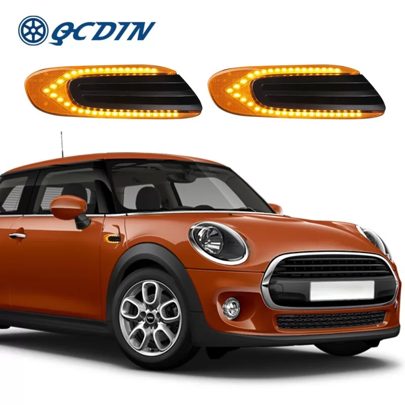 QCDIN 2Pcs Dynamic LED Turn Signal Light For BMW MINI COOPER F55 F56 F57 2014-2017 Side Marker Light