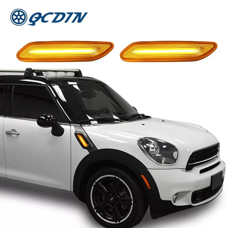 QCDIN 2PCS Turn Signal Light Dynamic LED Side Marker Light Blinker For BMW MINI COOPER R60 R61 2012 -- 2017