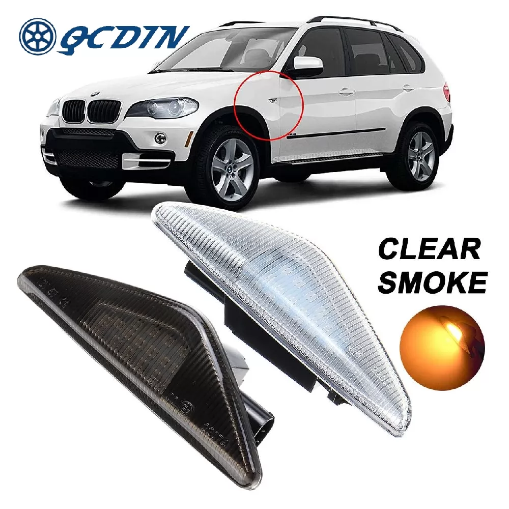 QCDIN 2PCS Turn Signal Light LED Side Marker Light Blinker For BMW E70 X5 E71 X6 F25 X3 Turn Signal Side Light