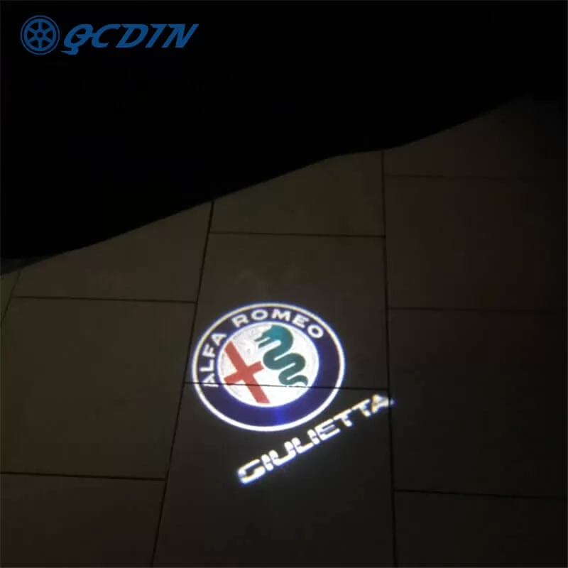 For Alfa Romeo LED Car Door Logo Lights - for Giulietta Giulia Mito Stelvio Brera Spider 159