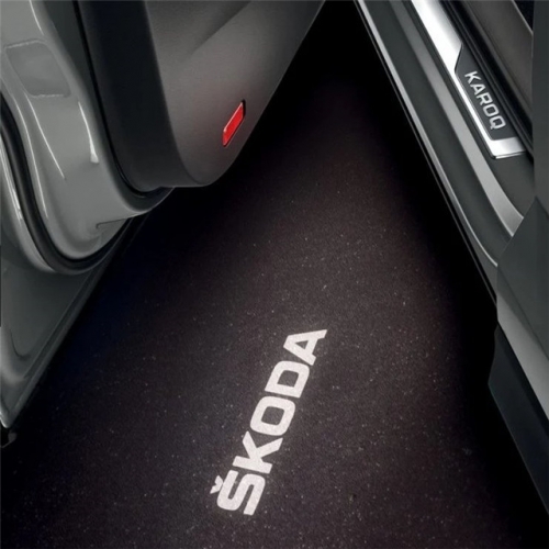For SKODA LED Car Door Logo Lights - for Octavia MK3 MK4 Kodiaq Karog Yeti